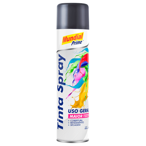 TINTA SPRAY PRETO 400ML (MUNDIAL PRIME)